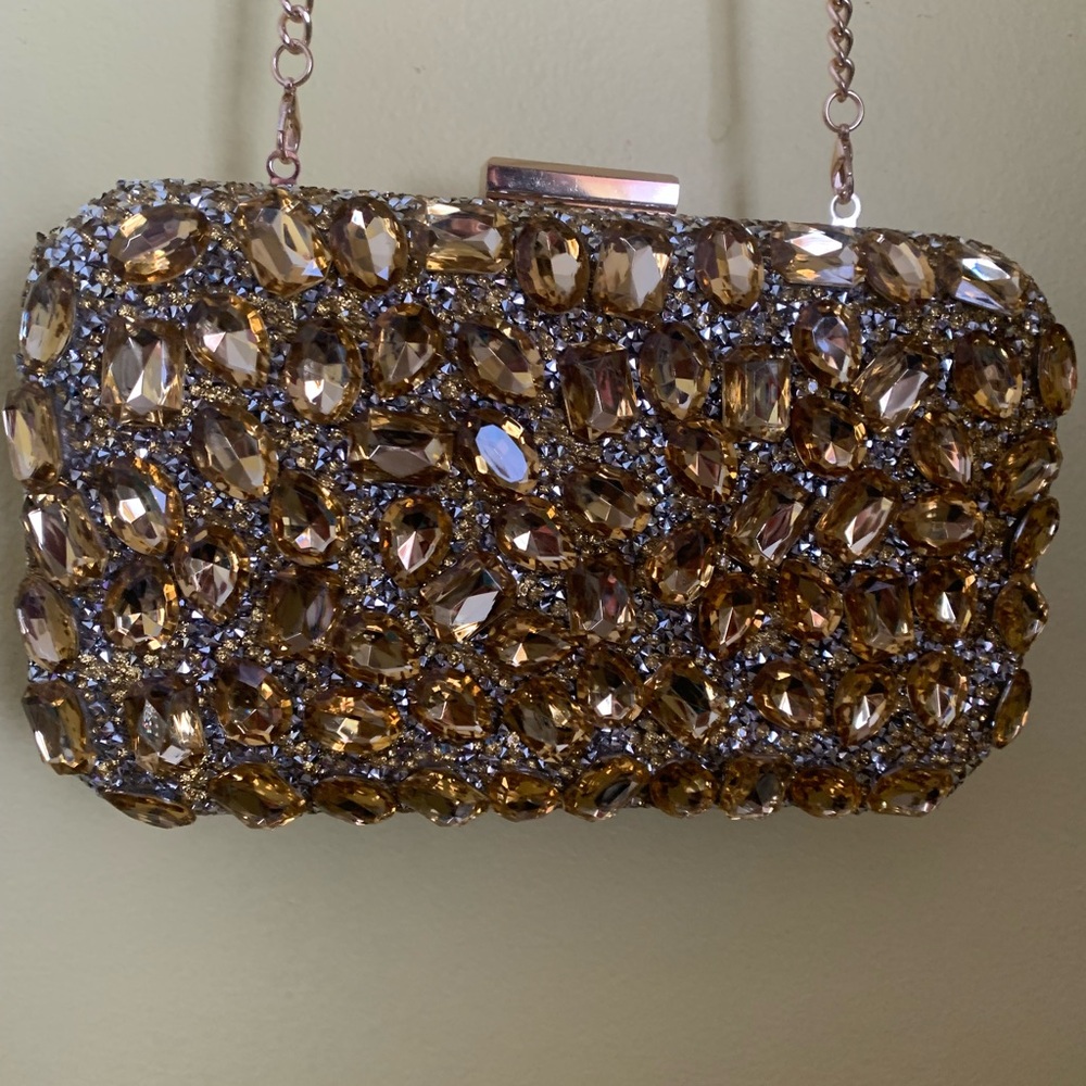 Milisente Gold Rhinestone Evening Bag